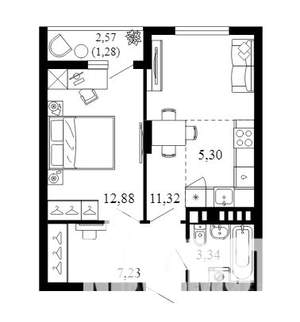 2-к квартира, вторичка, 41м2, 4/10 этаж