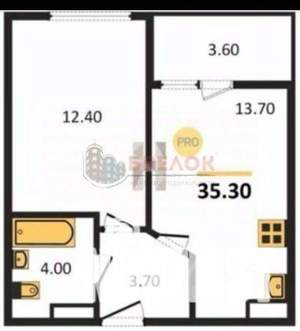 1-к квартира, вторичка, 37м2, 15/24 этаж