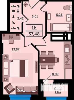 1-к квартира, вторичка, 37м2, 20/22 этаж
