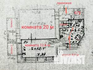 2-к квартира, вторичка, 50м2, 2/3 этаж