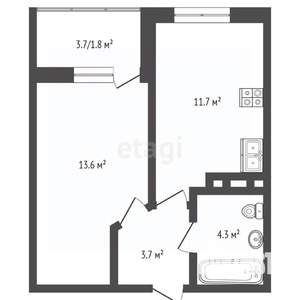 1-к квартира, сданный дом, 37м2, 20/24 этаж