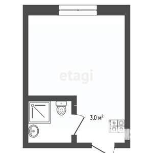 1-к квартира, вторичка, 24м2, 1/2 этаж