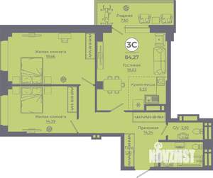 2-к квартира, вторичка, 84м2, 13/24 этаж