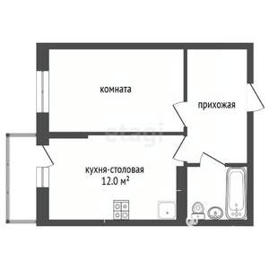 1-к квартира, вторичка, 43м2, 5/19 этаж