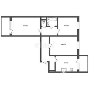 3-к квартира, вторичка, 68м2, 2/18 этаж