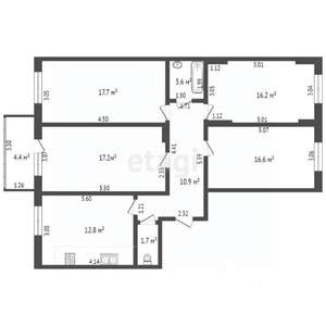 4-к квартира, вторичка, 97м2, 11/18 этаж