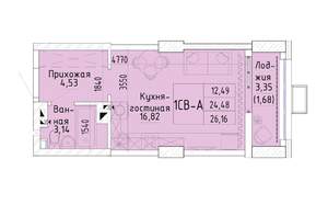 Студия квартира, вторичка, 26м2, 19/20 этаж