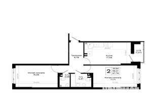 2-к квартира, вторичка, 68м2, 2/20 этаж