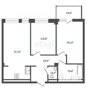 3-к квартира, вторичка, 64м2, 10/12 этаж