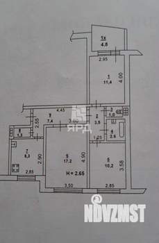 3-к квартира, вторичка, 64м2, 1/9 этаж