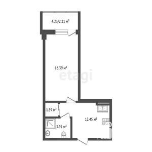 1-к квартира, вторичка, 37м2, 5/24 этаж