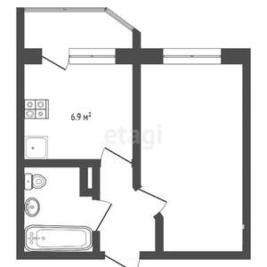 1-к квартира, вторичка, 29м2, 6/18 этаж