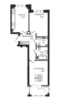 2-к квартира, сданный дом, 70м2, 11/17 этаж