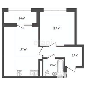 1-к квартира, вторичка, 41м2, 11/21 этаж