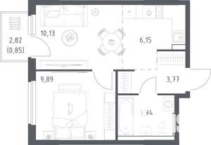 1-к квартира, вторичка, 35м2, 14/17 этаж