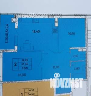 3-к квартира, вторичка, 58м2, 15/22 этаж