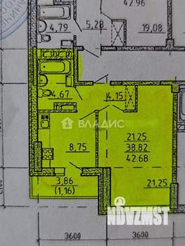 1-к квартира, вторичка, 43м2, 12/25 этаж