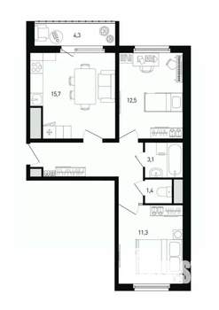 3-к квартира, вторичка, 58м2, 17/19 этаж