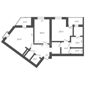 2-к квартира, вторичка, 68м2, 2/14 этаж