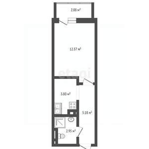 Студия квартира, вторичка, 26м2, 4/24 этаж