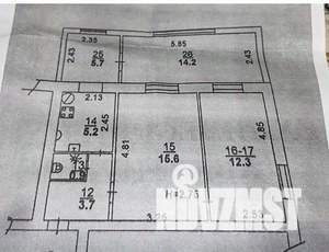 3-к квартира, вторичка, 58м2, 1/3 этаж