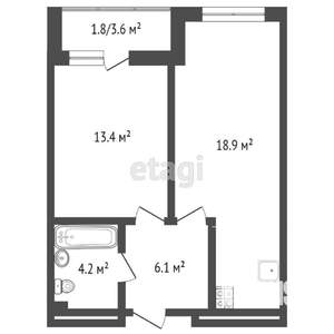 2-к квартира, вторичка, 78м2, 5/18 этаж