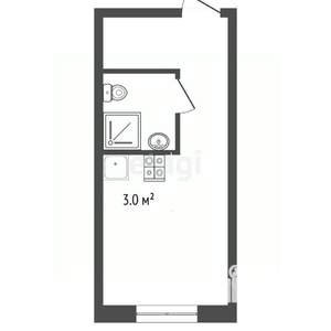 Студия квартира, вторичка, 14м2, 1/4 этаж