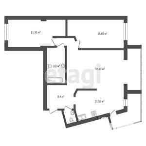 3-к квартира, вторичка, 97м2, 2/10 этаж
