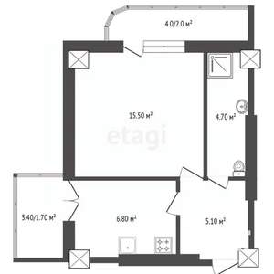 1-к квартира, вторичка, 40м2, 12/19 этаж