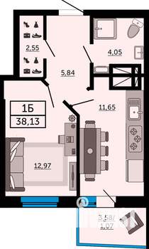 1-к квартира, вторичка, 38м2, 23/31 этаж