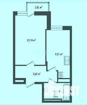 1-к квартира, вторичка, 38м2, 23/25 этаж