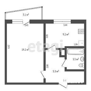 1-к квартира, вторичка, 37м2, 8/10 этаж