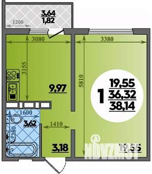 1-к квартира, вторичка, 38м2, 10/17 этаж