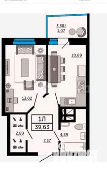 1-к квартира, строящийся дом, 40м2, 4/32 этаж