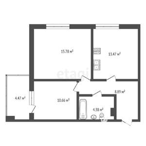 2-к квартира, вторичка, 56м2, 15/20 этаж