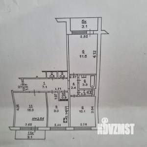 3-к квартира, вторичка, 62м2, 2/5 этаж