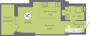 Студия квартира, вторичка, 28м2, 9/24 этаж