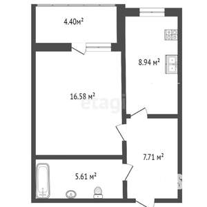 1-к квартира, вторичка, 41м2, 14/18 этаж