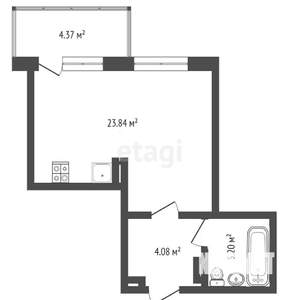 1-к квартира, вторичка, 38м2, 11/20 этаж