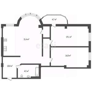 3-к квартира, вторичка, 90м2, 9/19 этаж