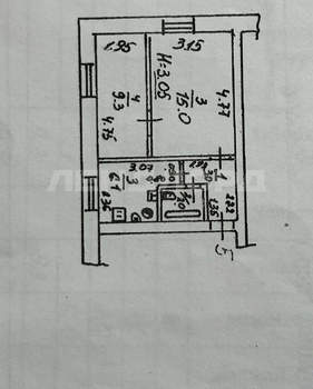 2-к квартира, вторичка, 36м2, 2/3 этаж