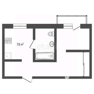 1-к квартира, вторичка, 40м2, 4/5 этаж