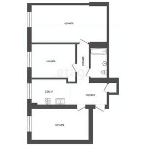 3-к квартира, вторичка, 69м2, 2/4 этаж