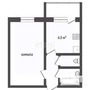 1-к квартира, вторичка, 33м2, 2/5 этаж