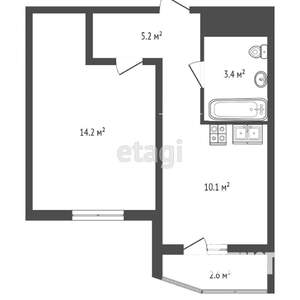 1-к квартира, вторичка, 38м2, 15/19 этаж