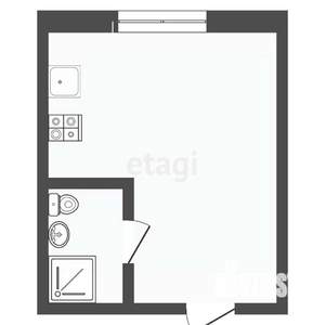 Студия квартира, вторичка, 37м2, 17/22 этаж