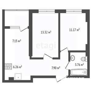 2-к квартира, вторичка, 43м2, 18/26 этаж