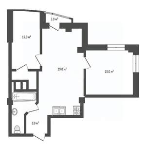 2-к квартира, вторичка, 80м2, 2/17 этаж