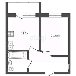1-к квартира, вторичка, 42м2, 8/20 этаж