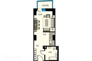 Студия квартира, вторичка, 29м2, 8/25 этаж